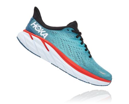 Hoka One One Clifton 8 - Sapatos Ortopédicos Homem Turquesa / Luz Turquesa | PT-9yvu93E